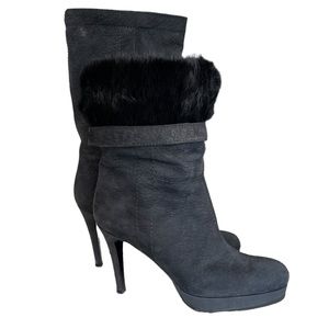 Ron White Platform Boot, Nubuck Leather, Fur Lined